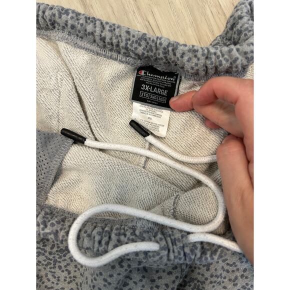 Men’s Size 3X-Large 3XL Champion Pebble Pattern Gray Short Joggers - Picture 2 of 4